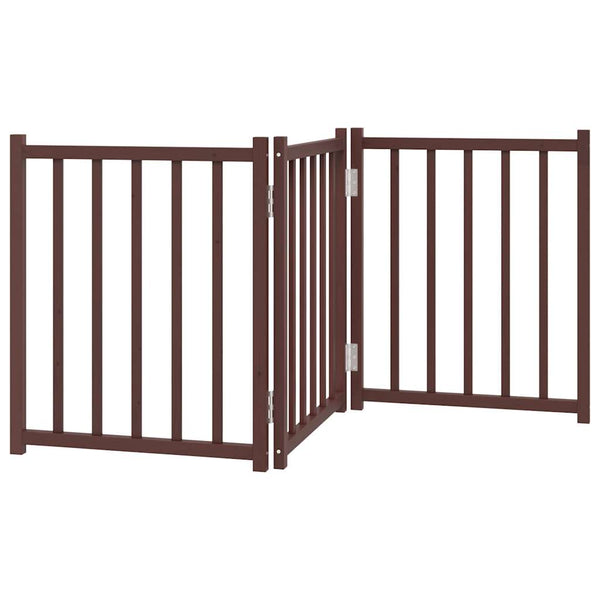 Faltbares Hundetor, 3-teilig, Braun/Eiche, 150cm