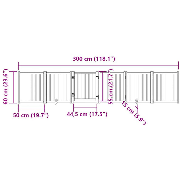 Faltbares Hundetor mit Tür, 300 cm