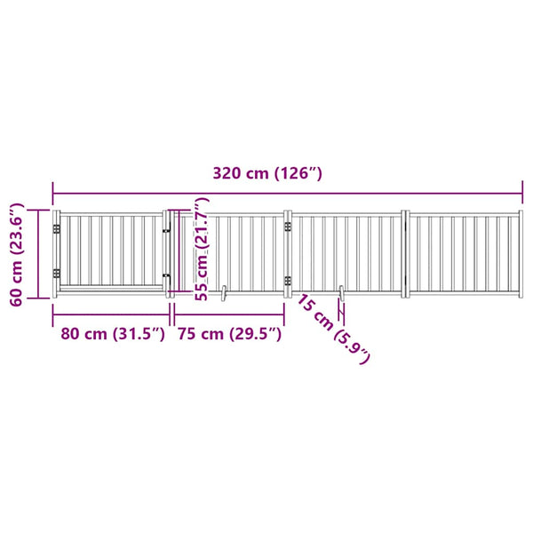 Faltbares Hundetor mit Tür, 320 cm
