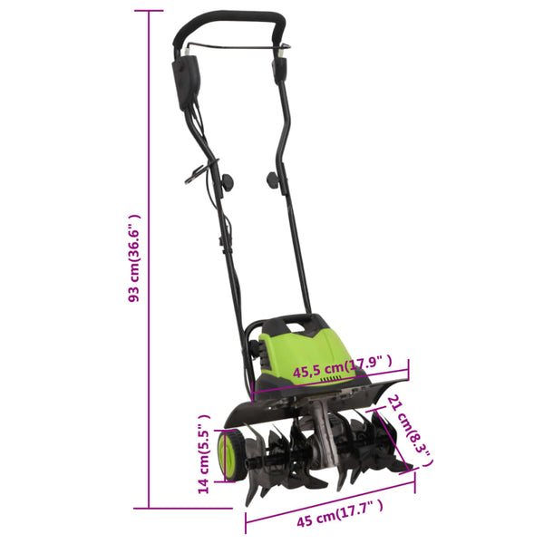 1500W Elektrische Gartenfräse mit 6 Messern