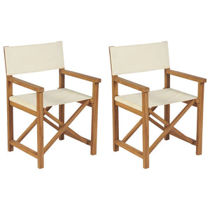 Klappbare Regiestühle 2er Set Teakholz Creme