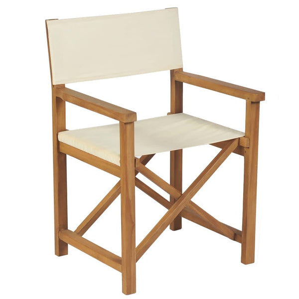 Klappbare Regiestühle 2er Set Teakholz Creme