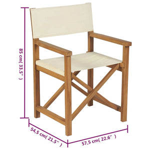 Klappbare Regiestühle 2er Set Teakholz Creme