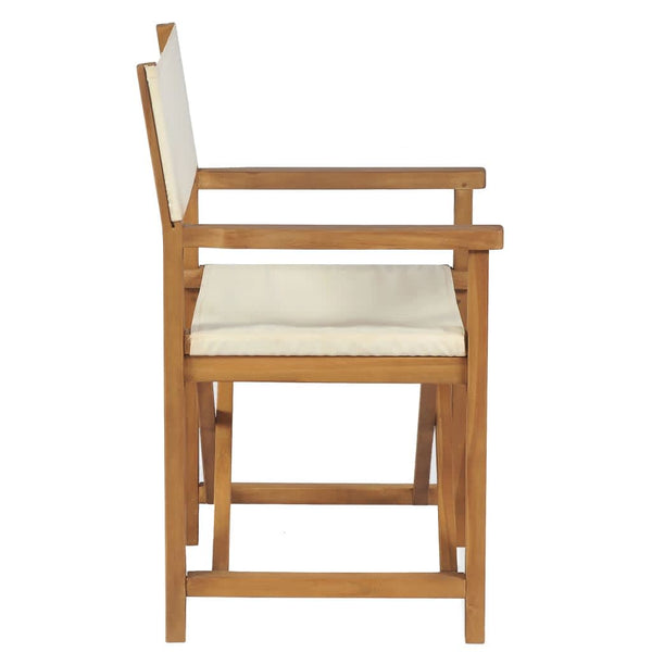 Klappbare Regiestühle 2er Set Teakholz Creme