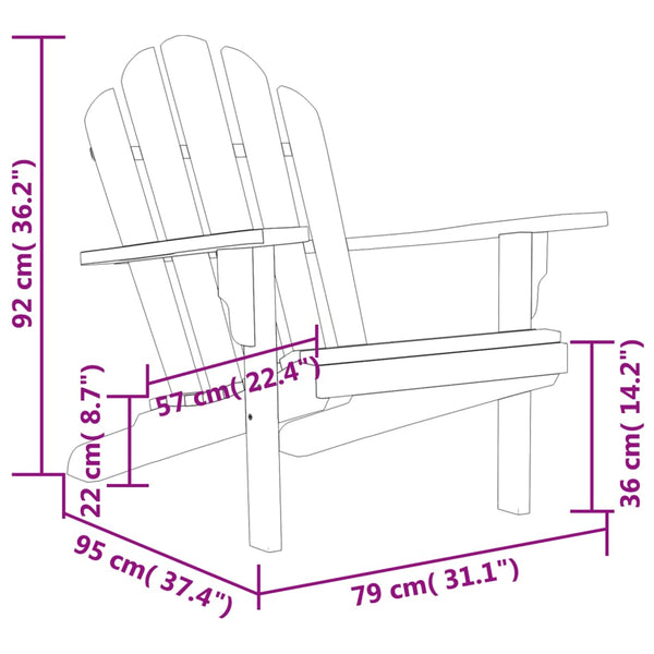 Adirondack Gartenstuhl Teak Massivholz