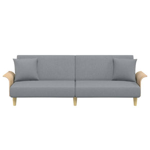 Hellgraues Schlafsofa mit Armlehnen
