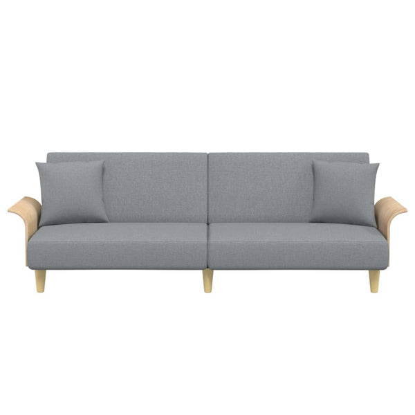 Hellgraues Schlafsofa mit Armlehnen