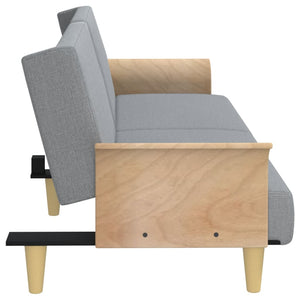 Hellgraues Schlafsofa mit Armlehnen