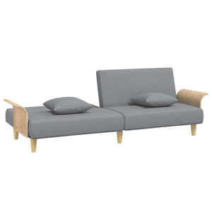Hellgraues Schlafsofa mit Armlehnen