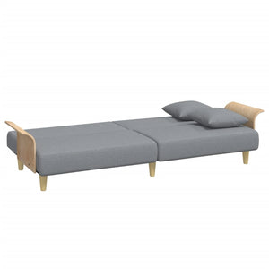 Hellgraues Schlafsofa mit Armlehnen