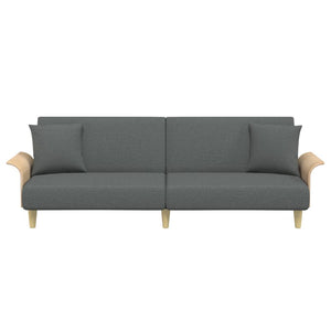 vidaXL Canapé convertible avec accoudoirs Gris foncé Tissu