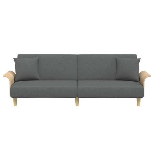 vidaXL Canapé convertible avec accoudoirs Gris foncé Tissu