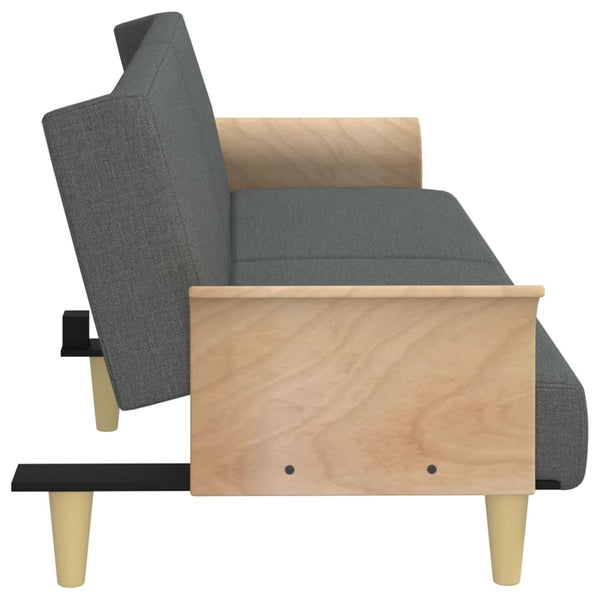 vidaXL Canapé convertible avec accoudoirs Gris foncé Tissu