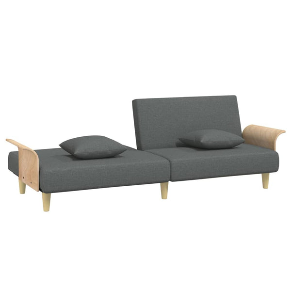 vidaXL Canapé convertible avec accoudoirs Gris foncé Tissu