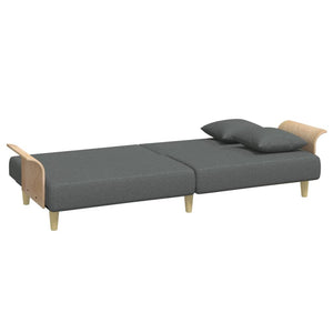 vidaXL Canapé convertible avec accoudoirs Gris foncé Tissu