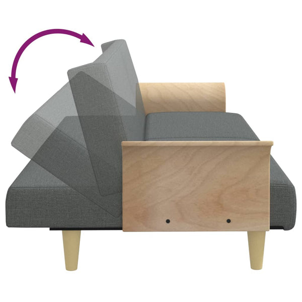 vidaXL Canapé convertible avec accoudoirs Gris foncé Tissu