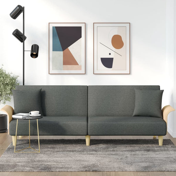 vidaXL Canapé convertible avec accoudoirs Gris foncé Tissu