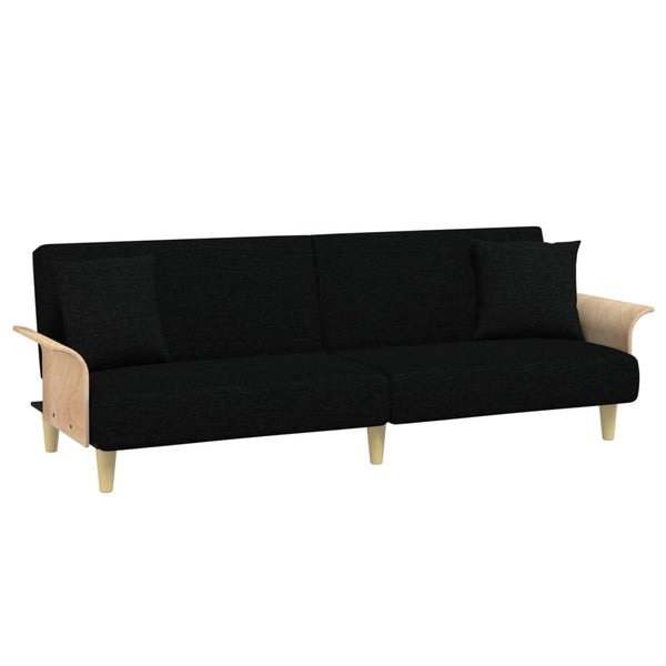 vidaXL Canapé-lit avec accoudoirs Noir Tissu