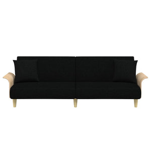 vidaXL Canapé-lit avec accoudoirs Noir Tissu