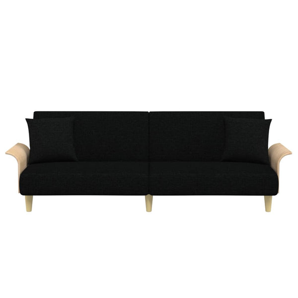 vidaXL Canapé-lit avec accoudoirs Noir Tissu