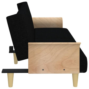 vidaXL Canapé-lit avec accoudoirs Noir Tissu