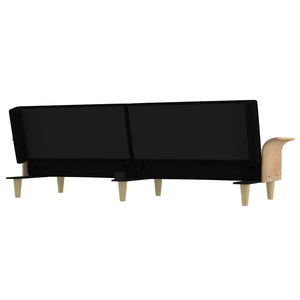 vidaXL Canapé-lit avec accoudoirs Noir Tissu