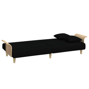 vidaXL Canapé-lit avec accoudoirs Noir Tissu