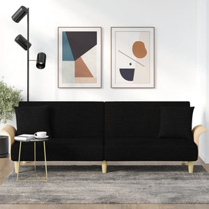 vidaXL Canapé-lit avec accoudoirs Noir Tissu