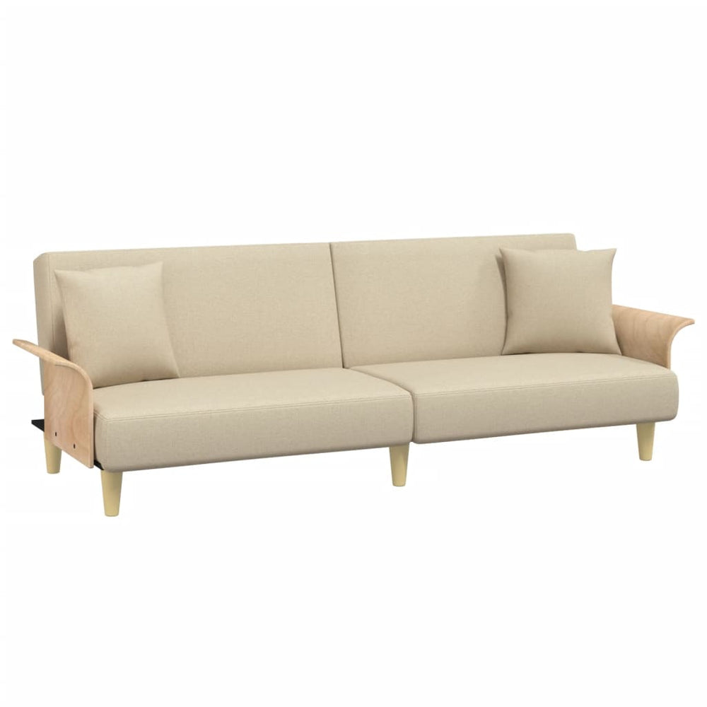 Creme Schlafsofa mit Armlehnen