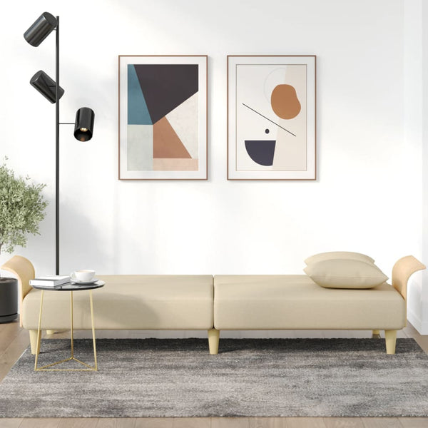 Creme Schlafsofa mit Armlehnen