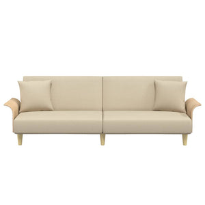 Creme Schlafsofa mit Armlehnen