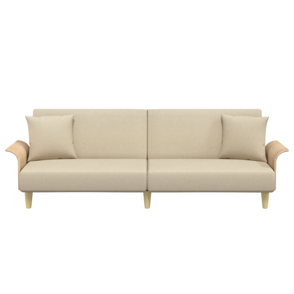 Creme Schlafsofa mit Armlehnen
