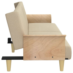 Creme Schlafsofa mit Armlehnen