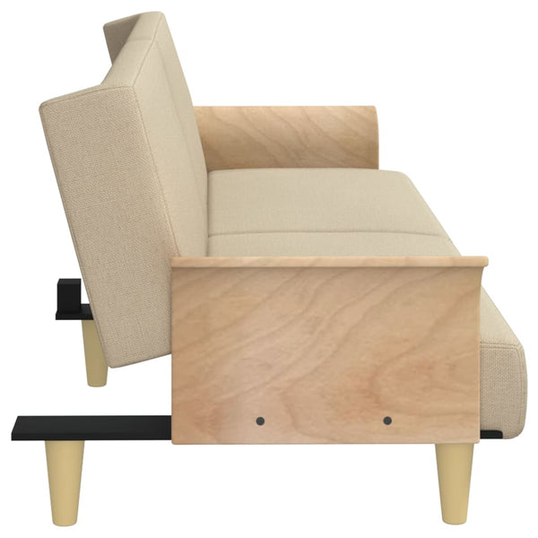 Creme Schlafsofa mit Armlehnen