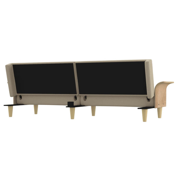 Creme Schlafsofa mit Armlehnen