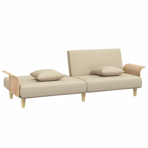 Creme Schlafsofa mit Armlehnen
