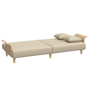 Creme Schlafsofa mit Armlehnen