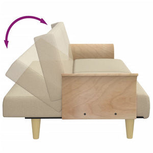 Creme Schlafsofa mit Armlehnen