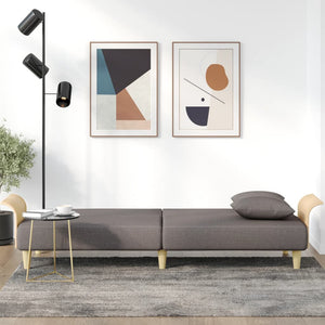 Schlafsofa Taupe Stoff mit Armlehnen