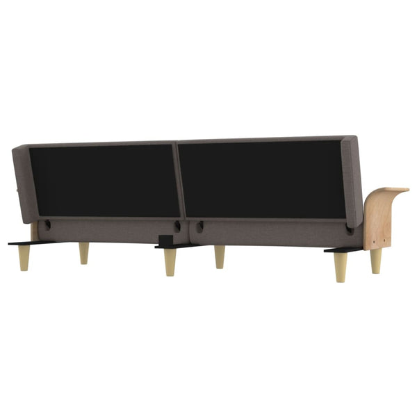Schlafsofa Taupe Stoff mit Armlehnen