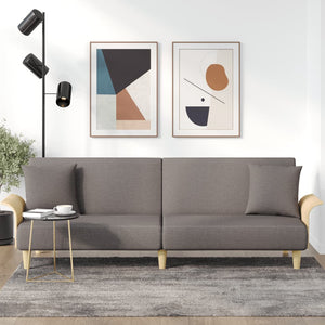 Schlafsofa Taupe Stoff mit Armlehnen