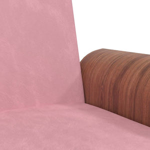 vidaXL Canapé-lit avec porte-gobelets Velours rose