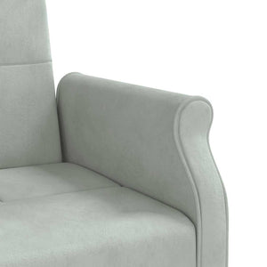 Schlafsofa Hellgrau Samt mit Kissen