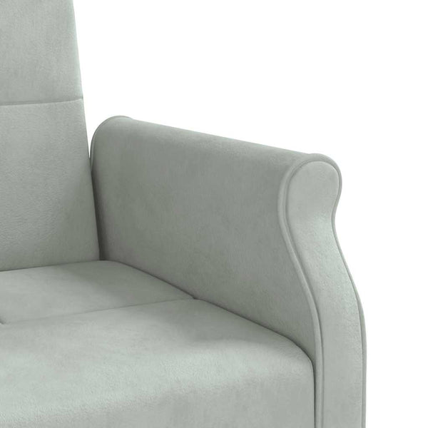 Schlafsofa Hellgrau Samt mit Kissen