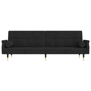 vidaXL Canapé-lit avec coussins Velours noir