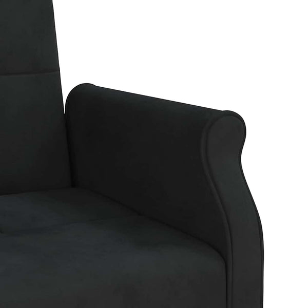 vidaXL Canapé-lit avec coussins Velours noir
