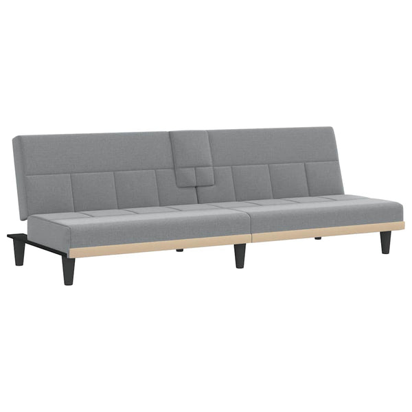 Hellgraues Schlafsofa mit Getränkehaltern