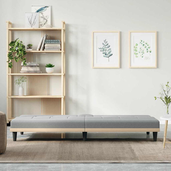 Hellgraues Schlafsofa mit Getränkehaltern
