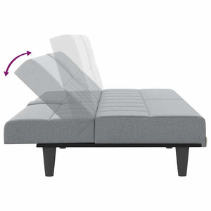 Hellgraues Schlafsofa mit Getränkehaltern