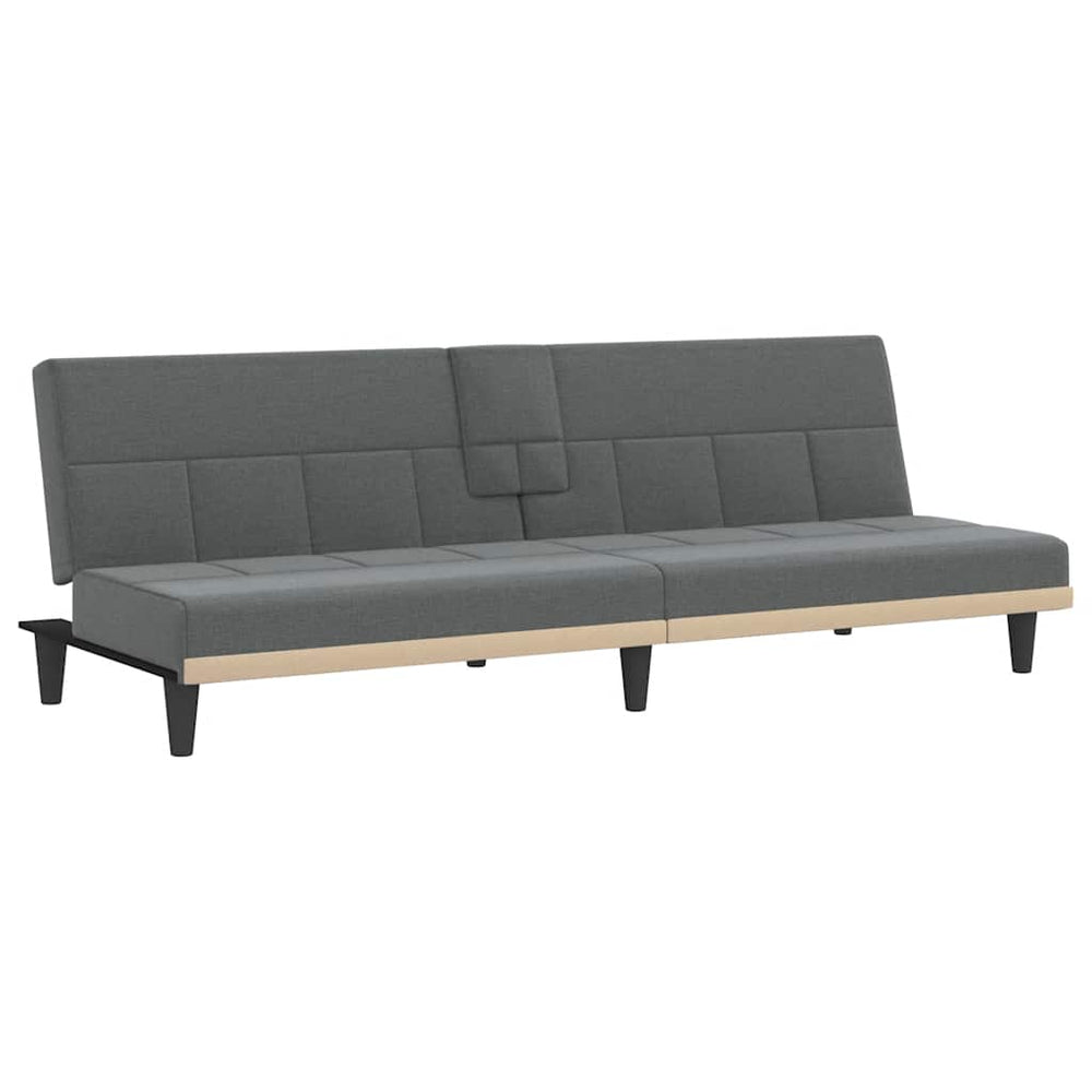 Schlafsofa Dunkelgrau mit Getränkehaltern